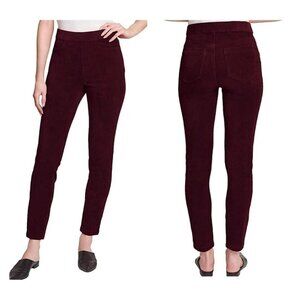 Gloria Vanderbilt Pull On Knit Skinny Corduroy Pant Size L Cabernet Crush NWT